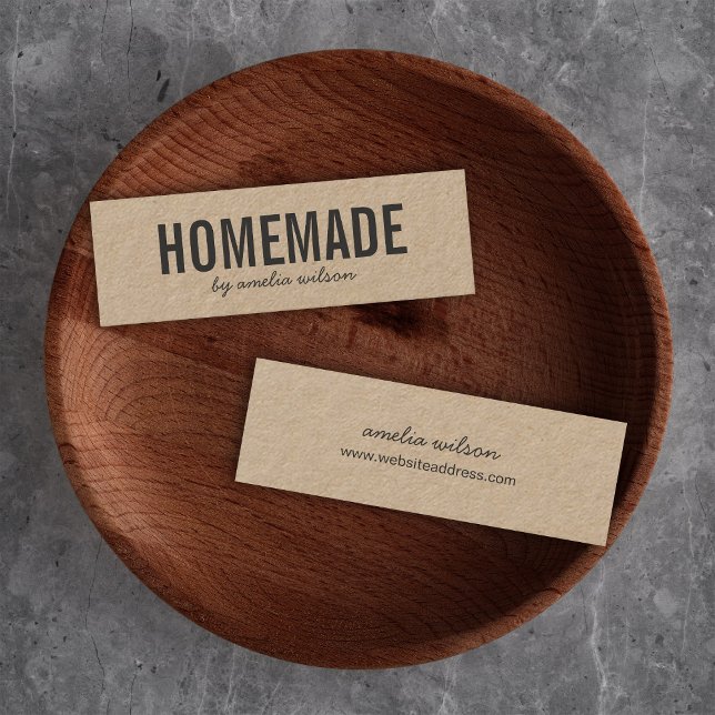Simple Stylish Rustic Homemade Kraft Mini Business Card (Creator Uploaded)