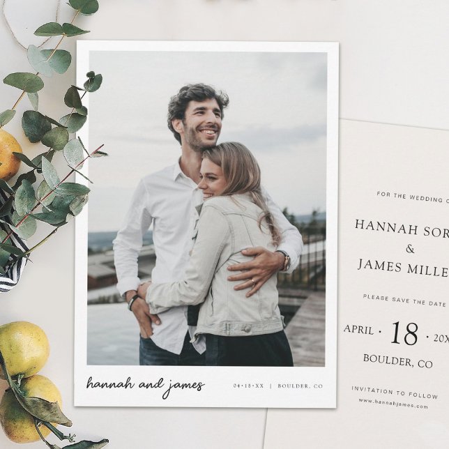 Simple Stylish Save the Date Invite with Photo (Creator Uploaded)