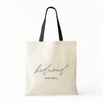Simple Stylish Script Bridesmaid Personalized Name Tote Bag