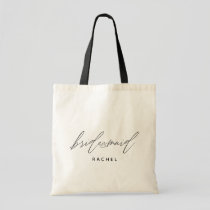 Simple Stylish Script Bridesmaid Personalized Name Tote Bag
