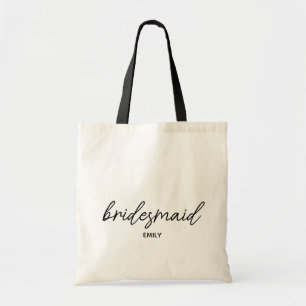 Simple Stylish Script Bridesmaid Personalized Name Tote Bag