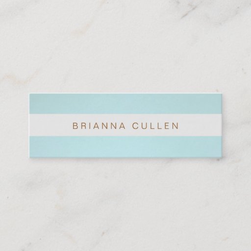 Customizable Simple Stylish Striped Turquoise Blue Elegant Business Card Template