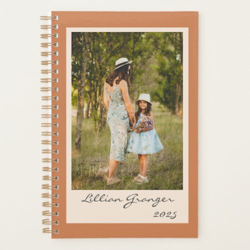 Simple Stylish Terracotta Personalized Photo Planner