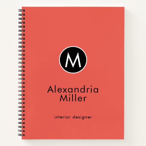 Simple Stylish Trendy Monogram Notebook