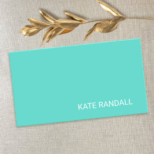 Simple Stylish Turquoise Blue Professional Business Card