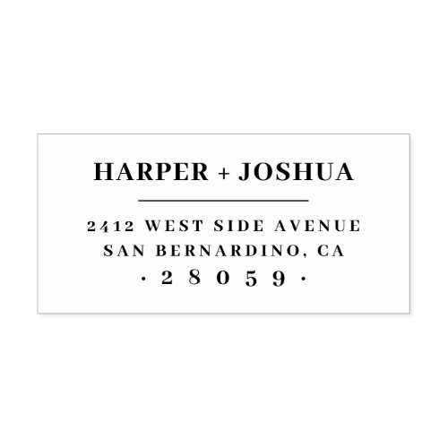 Simple Stylish Typography Wedding Return Address Rubber Stamp
