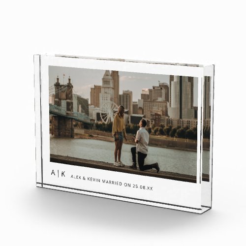 Simple Stylish Wedding Memory Keepsake Photo Block