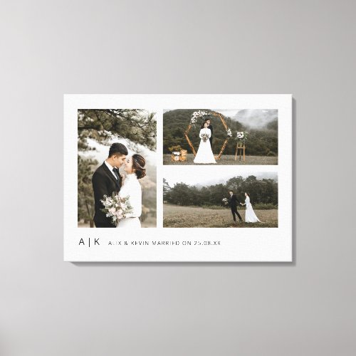 Simple Stylish Wedding Memory Keepsake Photo Canvas Print