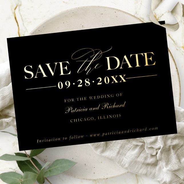 Simple Stylish Wedding Save The Date  Foil Invitation (Creator Uploaded)