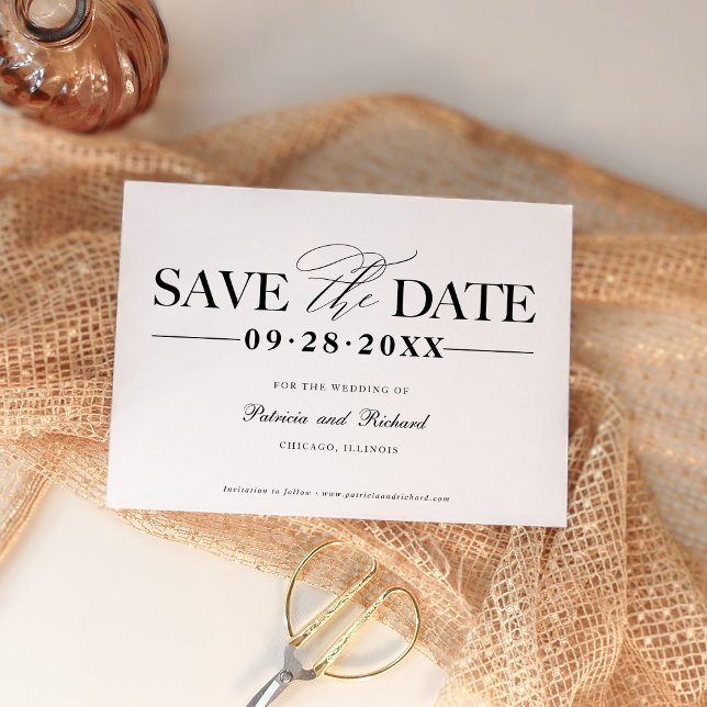 Simple Stylish Wedding Save the Date Non Photo  Invitation (Creator Uploaded)