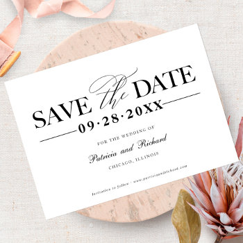 Simple Stylish Wedding Save The  Date Non Photo Invitation by StampsbyMargherita at Zazzle