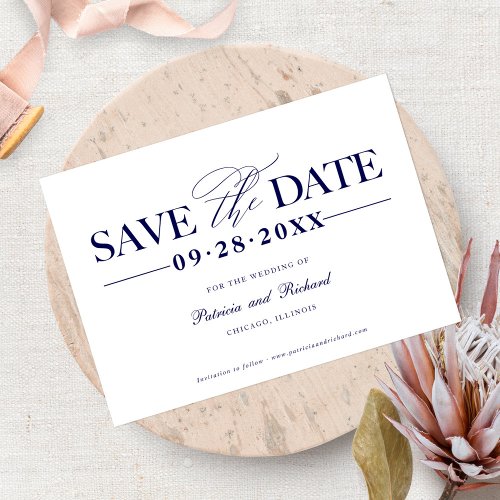Simple Stylish Wedding Save The  Date Non Photo Invitation