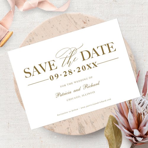 Simple Stylish Wedding Save The  Date Non Photo Invitation