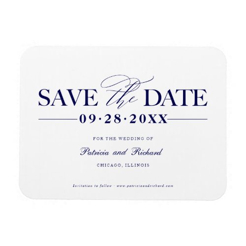 Simple Stylish Wedding Save The  Date Non Photo Magnet