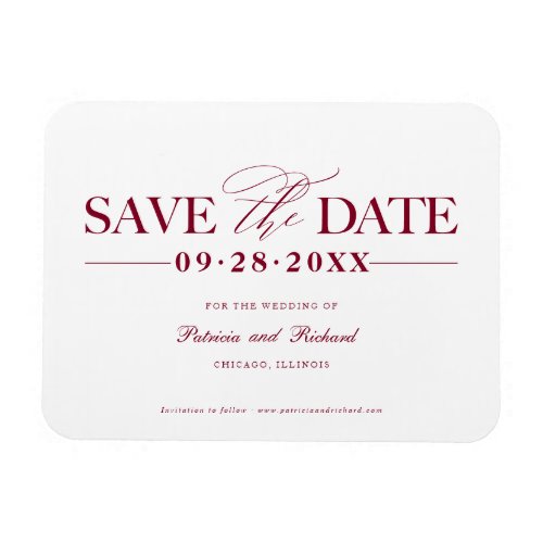 Simple Stylish Wedding Save The  Date Non Photo Magnet
