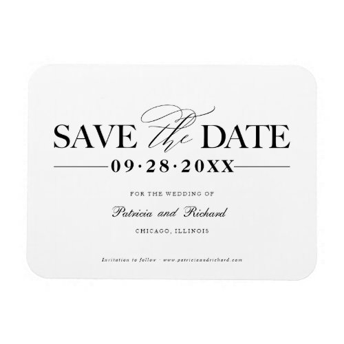 Simple Stylish Wedding Save The  Date Non Photo Magnet