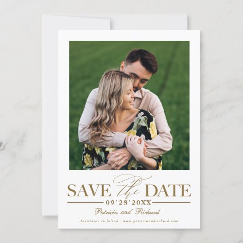 Simple Stylish Wedding Save The Date Photo Invitation
