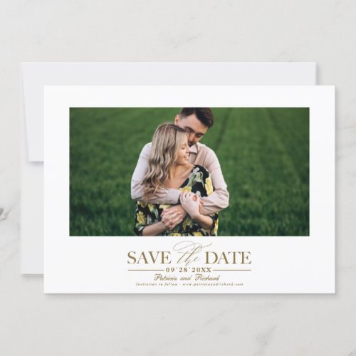 Simple Stylish Wedding Save The  Date Photo Invitation