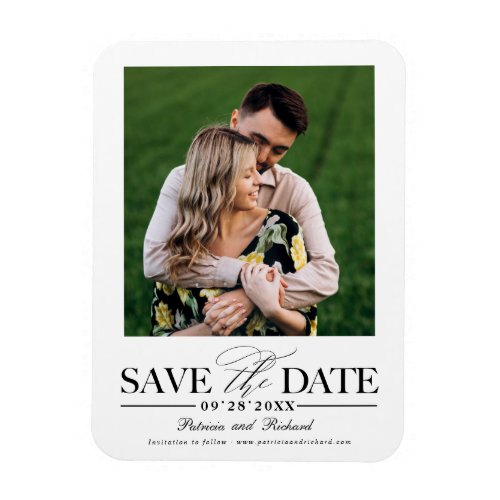 Simple Stylish Wedding Save The Date Photo Magnet