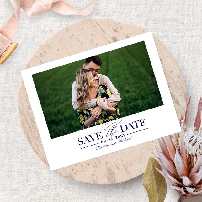 Simple Stylish Wedding Save The  Date Photo Postcard (Creator Uploaded)