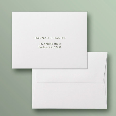 Simple Stylish White Wedding Return Address Rsvp Envelope