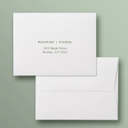 Simple Stylish White Wedding Return Address Rsvp Envelope at Zazzle