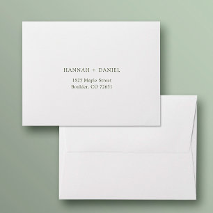 Simple Stylish White Wedding Return Address RSVP Envelope