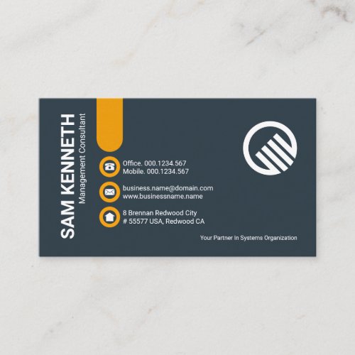 Simple Stylish Yellow Column Tab CEO Founder Business Card