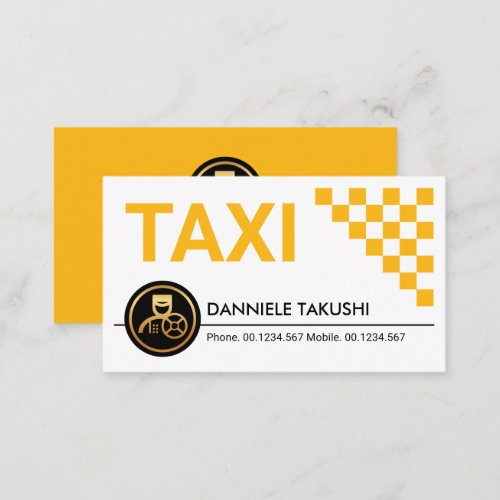 Simple Stylish Yellow Taxi Check Boxes Business Card