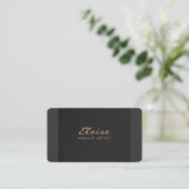 Simple Stylist & Makeup Artist Minimalistic Black Business Card (Standing Front)