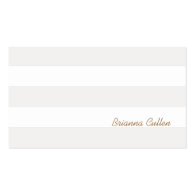 Simple Subtle Neutral Striped Elegant White Business Cards