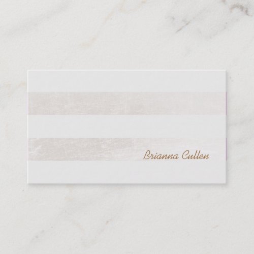 Simple Subtle Striped Elegant White Foil Look Business Card Template