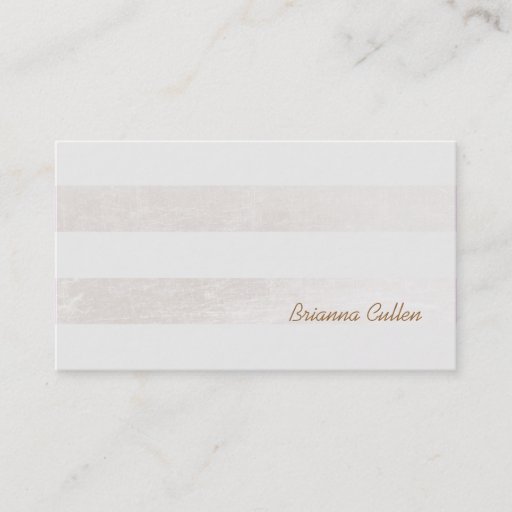 Customizable Simple Subtle Striped Elegant White Foil Look Business Card Template