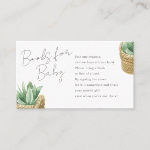 Simple Succulent Books for Baby Request Enclosure Card