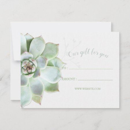 Simple Succulent Business Gift Certificates