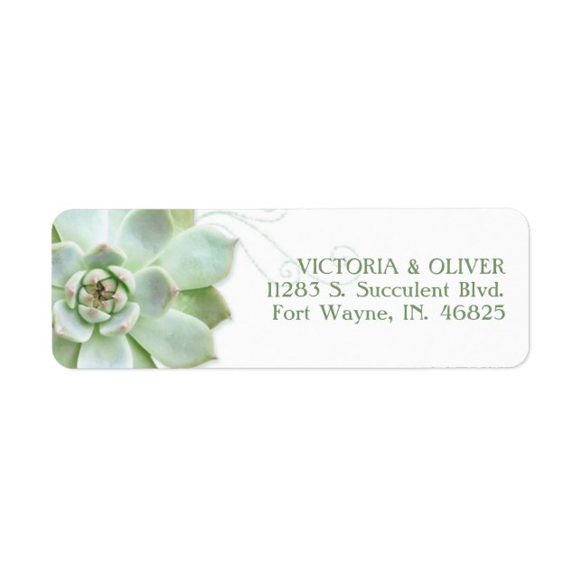 Simple Succulent Cactus Wedding Address Label (Front)