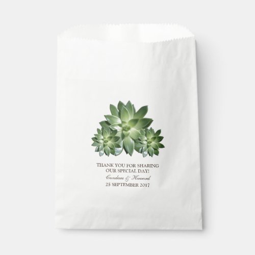 Simple Succulent Wedding Favor Bags