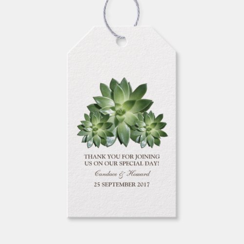 Simple Succulent Wedding Gift Tags