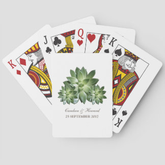 Simple Succulent Wedding Playing Cards