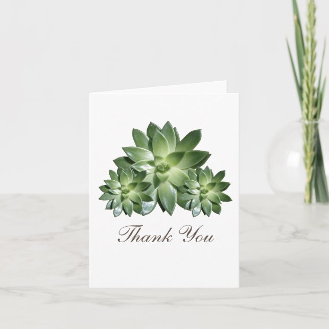 Simple Succulent Wedding Thank You Card (Front)