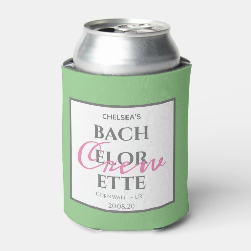 Simple Summer Greenery Bachelorette Crew Party   Can Cooler