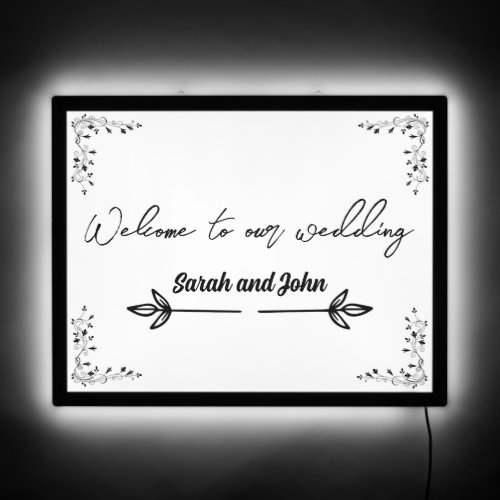 Simple summer wedding guest Welcoming  LED Sign
