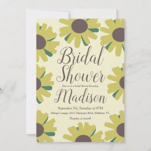 Simple Sunflower Border  Bridal Shower Invitation