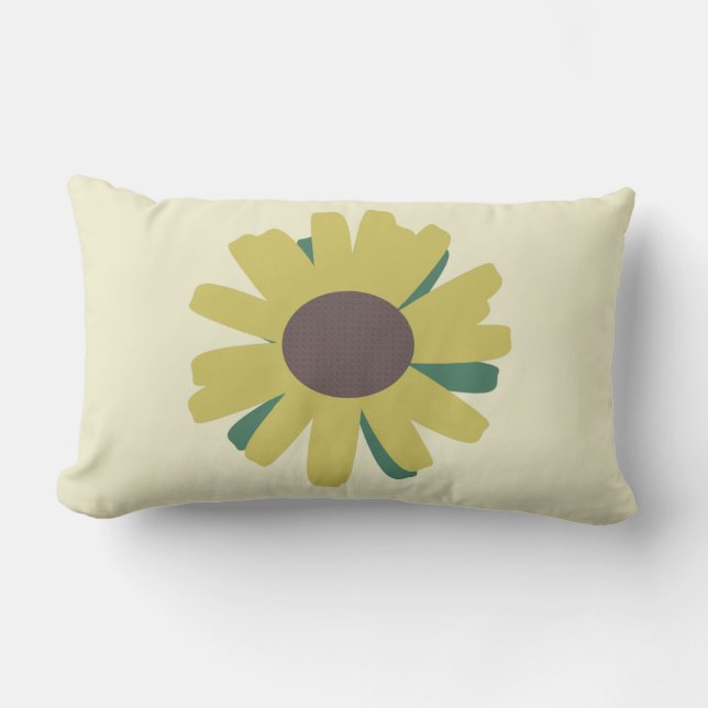 Simple Sunflower Brown Green Yellow Flower   Lumbar Pillow (Front)
