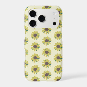 Simple Sunflower Brown Green Yellow Flower Pattern iPhone 17 Pro Case