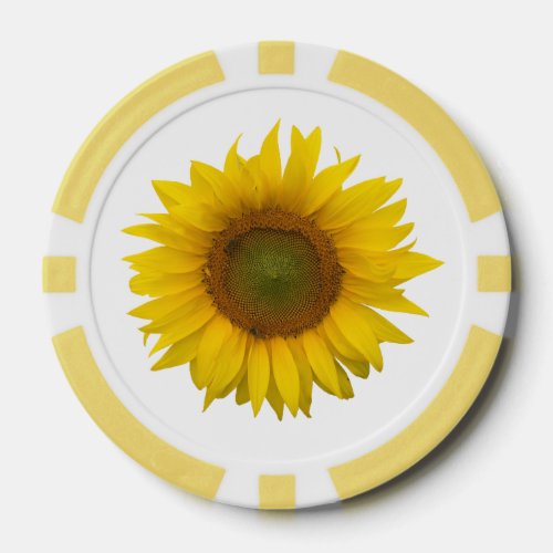 Simple Sunflower Country Botanical Floral  Poker Chips