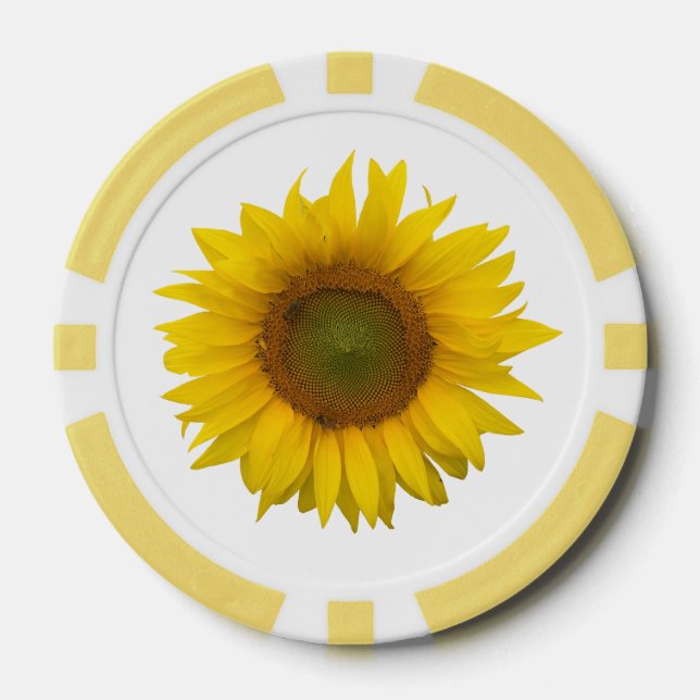 Simple Sunflower Country Botanical Floral  Poker Chips (Front)