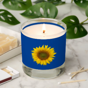 Simple Sunflower Country Floral Blue Scented Candle