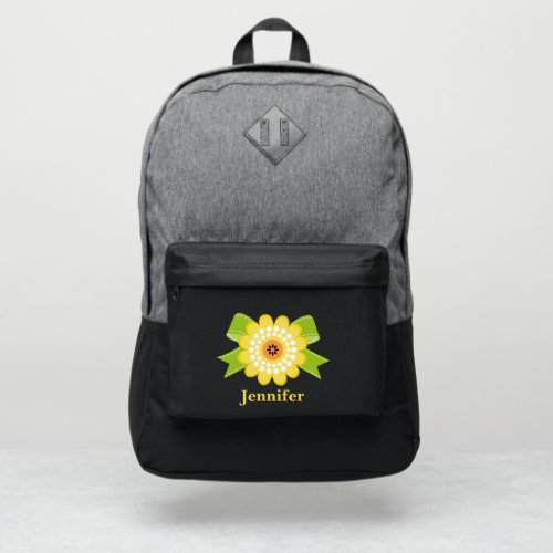 Simple Sunflower Customizable Name Port Authority Backpack