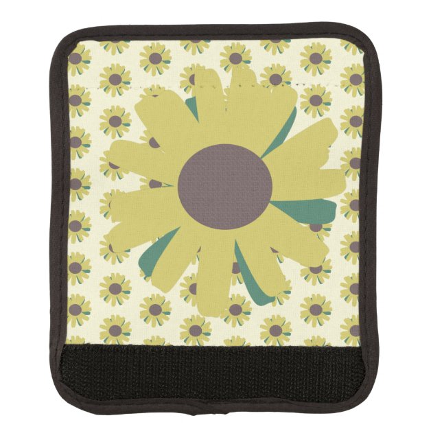 Simple Sunflower Flower Pattern Yellow Luggage Handle Wrap (Front)
